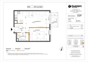 rzut mieszkanie na sprzedaż 45m2 mieszkanie Warszawa, Praga Północ, Kijowska 17