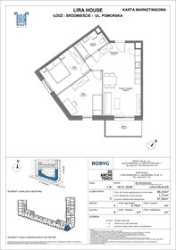 rzut mieszkanie na sprzedaż 56m2 mieszkanie Łódź, Pomorska 108