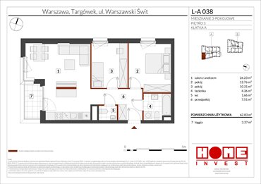 rzut mieszkanie na sprzedaż 63m2 mieszkanie Warszawa, Targówek, ul. Warszawski Świt