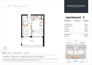 rzut mieszkanie na sprzedaż 44m2 mieszkanie Rogowo, Rogowo 65