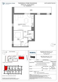 rzut mieszkanie na sprzedaż 45m2 mieszkanie Wrocław, Stare Miasto, Trzemeska
