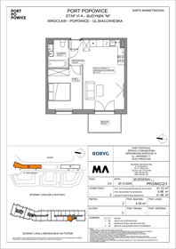 rzut mieszkanie na sprzedaż 41m2 mieszkanie Wrocław, Fabryczna, Białowieska 91a