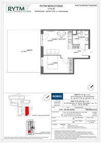 rzut mieszkanie na sprzedaż 35m2 mieszkanie Warszawa, Mokotów, Antoniewska 3B