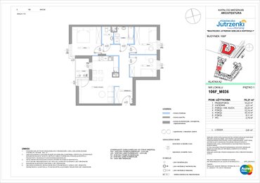 rzut mieszkanie na sprzedaż 76m2 mieszkanie Warszawa, Włochy, Jutrzenki 106F