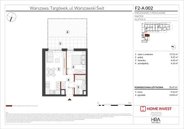rzut mieszkanie na sprzedaż 35m2 mieszkanie Warszawa, ul. Warszawski Świt