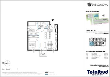 rzut mieszkanie na sprzedaż 55m2 mieszkanie Piaseczno, Jabłoniowa