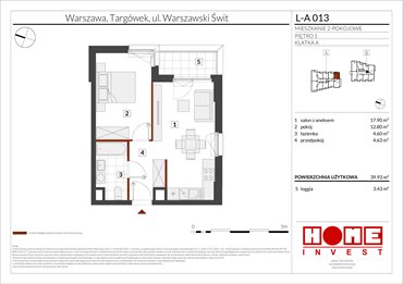 rzut mieszkanie na sprzedaż 40m2 mieszkanie Warszawa, Targówek, ul. Warszawski Świt