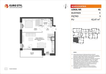 rzut mieszkanie na sprzedaż 42m2 mieszkanie Gdańsk, Warszawska