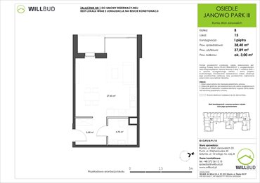 rzut mieszkanie na sprzedaż 38m2 mieszkanie Rumia, Janowo, Błoń Janowskich