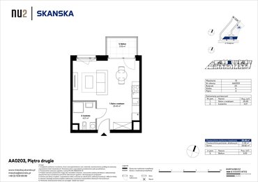 rzut mieszkanie na sprzedaż 29m2 mieszkanie Warszawa, Wola, Kolejowa