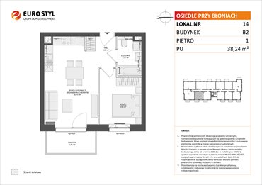 rzut mieszkanie na sprzedaż 38m2 mieszkanie Rumia, Janowo, Błoń Janowskich