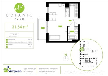 rzut mieszkanie na sprzedaż 32m2 mieszkanie Łódź, Polesie, Konstantynowska 64c