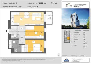 rzut mieszkanie na sprzedaż 65m2 mieszkanie Rzeszów, Przybyszówka, Dworzysko