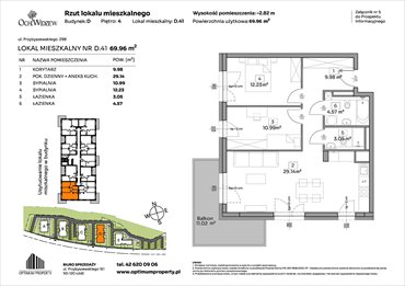 rzut mieszkanie na sprzedaż 70m2 mieszkanie Łódź, Widzew, Przybyszewskiego 292-300