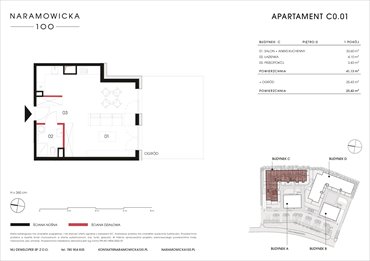 rzut mieszkanie na sprzedaż 41m2 mieszkanie Poznań, Winogrady, Naramowicka 100