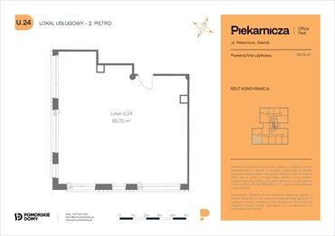 rzut mieszkanie na sprzedaż 86m2 mieszkanie Gdańsk, Morena, Piekarnicza 6