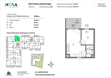 rzut lokal użytkowy na sprzedaż 31m2 lokal użytkowy Łódź, Śródmieście, ul. Telefoniczna 19