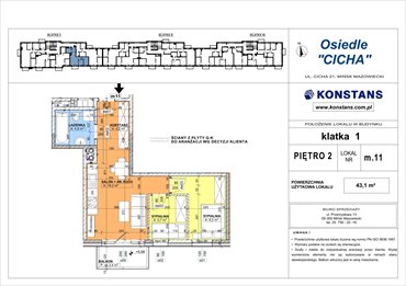 rzut mieszkanie na sprzedaż 43m2 mieszkanie Mińsk Mazowiecki, Cicha 12