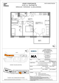 rzut mieszkanie na sprzedaż 61m2 mieszkanie Wrocław, Fabryczna, Białowieska 91a