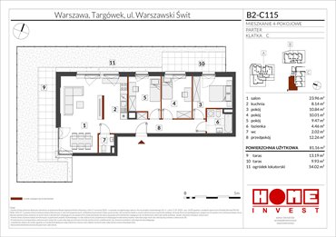 rzut mieszkanie na sprzedaż 81m2 mieszkanie Warszawa, Targówek, ul. Warszawski Świt 12