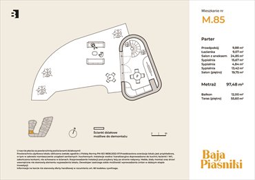 rzut mieszkanie na sprzedaż 97m2 mieszkanie Świętochłowice, Piaśniki, ul. Sudecka 10