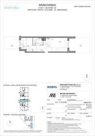 rzut mieszkanie na sprzedaż 47m2 mieszkanie Wrocław, Krzyki, Krakowska 112