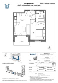 rzut mieszkanie na sprzedaż 36m2 mieszkanie Łódź, Pomorska 108