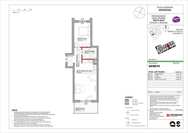 rzut mieszkanie na sprzedaż 46m2 mieszkanie Warszawa, Białołęka, Marywilska 68