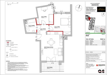 rzut mieszkanie na sprzedaż 58m2 mieszkanie Warszawa, Ursus, ul. Gierdziejewskiego 23
