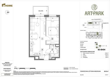 rzut mieszkanie na sprzedaż 42m2 mieszkanie Łódź, Polesie, Wołowa 4A