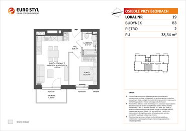 rzut mieszkanie na sprzedaż 38m2 mieszkanie Rumia, Janowo, Błoń Janowskich