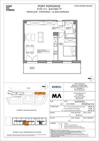 rzut mieszkanie na sprzedaż 49m2 mieszkanie Wrocław, Fabryczna, Białowieska 91a