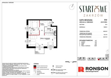 rzut mieszkanie na sprzedaż 49m2 mieszkanie Wrocław, Psie Pole, Zatorska, róg Sobieskiego