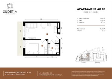 rzut mieszkanie na sprzedaż 35m2 mieszkanie Jelenia Góra, POZNAŃSKA 4