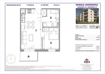 rzut mieszkanie na sprzedaż 38m2 mieszkanie Warszawa, Targówek, Janowiecka 27