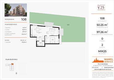 rzut mieszkanie na sprzedaż 50m2 mieszkanie Katowice, Mikusińskiego 25