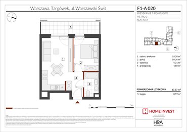 rzut mieszkanie na sprzedaż 38m2 mieszkanie Warszawa, ul. Warszawski Świt