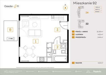 rzut mieszkanie na sprzedaż 33m2 mieszkanie Kraków, Rzemieślnicza 22-24