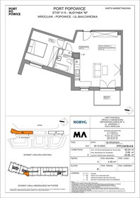 rzut mieszkanie na sprzedaż 49m2 mieszkanie Wrocław, Fabryczna, Białowieska 91a