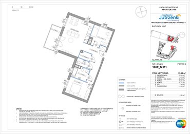 rzut mieszkanie na sprzedaż 70m2 mieszkanie Warszawa, Włochy, Jutrzenki 106F