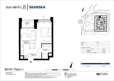 rzut mieszkanie na sprzedaż 33m2 mieszkanie Kraków, Krowodrza, ul. Mazowiecka 21