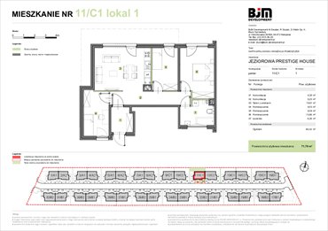 rzut mieszkanie na sprzedaż 72m2 mieszkanie Warszawa, Wawer, Jeziorowa