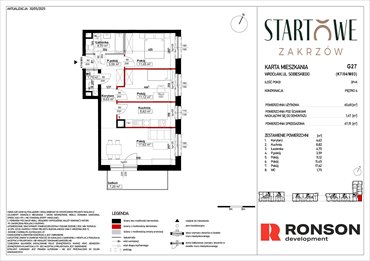 rzut mieszkanie na sprzedaż 67m2 mieszkanie Wrocław, Psie Pole, Zatorska, róg Sobieskiego