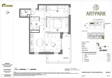 rzut mieszkanie na sprzedaż 56m2 mieszkanie Łódź, Polesie, Wołowa 4A