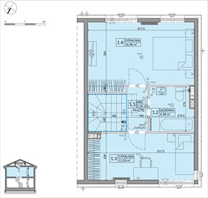 rzut dom na sprzedaż 76m2 dom Podolszyn, Zielona