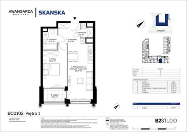 rzut mieszkanie na sprzedaż 46m2 mieszkanie Kraków, Prądnik Czerwony, Mogilska 126