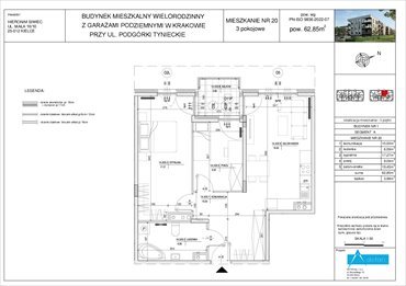 rzut mieszkanie na sprzedaż 63m2 mieszkanie Kraków, Dębniki, Podgórki Tynieckie
