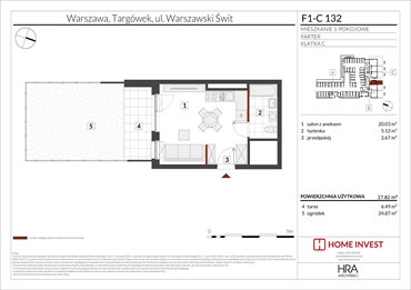 rzut mieszkanie na sprzedaż 28m2 mieszkanie Warszawa, ul. Warszawski Świt