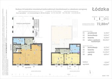 rzut mieszkanie na sprzedaż 73m2 mieszkanie Kraków, Łódzka