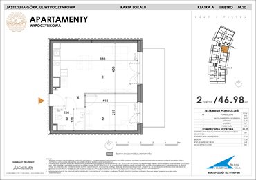 rzut mieszkanie na sprzedaż 47m2 mieszkanie Jastrzębia Góra, Wypoczynkowa